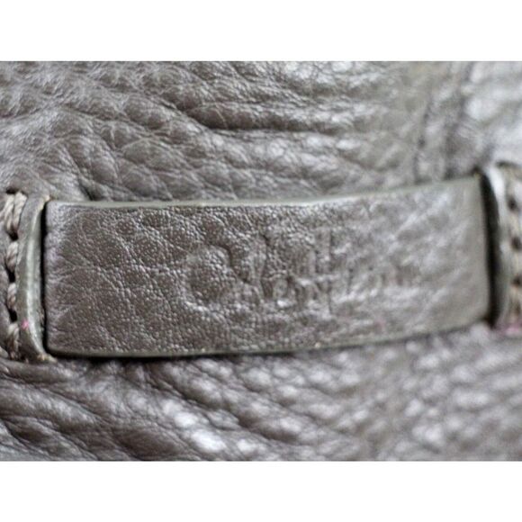 LARGE Cole Haan GRAY GENUINE LEATHER TOTE TOP HANDLES SHOULDER BAG HANDBAG PURSE - Picture 4 of 13